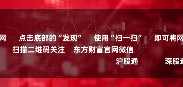 杭州股票配资网 点击底部的“发现” 使用“扫一扫” 即可将网页分享至朋友圈 扫描二维码关注 东方财富官网微信 沪股通 深股通